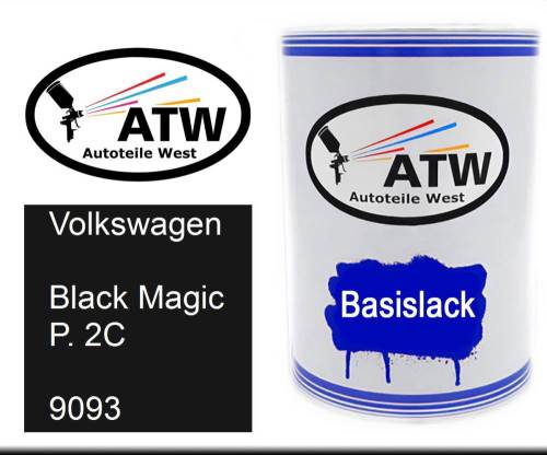 Volkswagen, Black Magic P. 2C, 9093: 500ml Lackdose, von ATW Autoteile West.